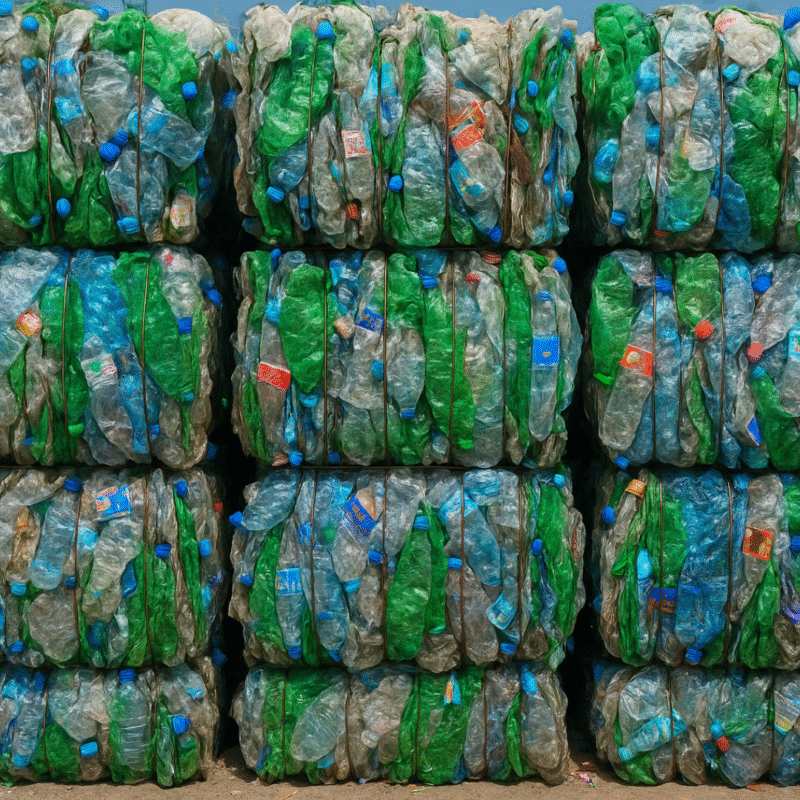 PET Bottle on Bales Mix color